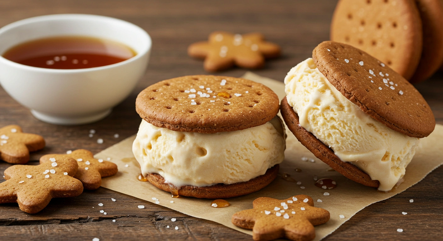 Salted Honey Gingerbread Ice Cream Sandwiches - secondary view